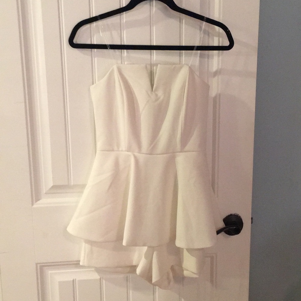 NWT white peplum romper